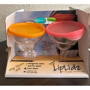 LipLidz Cocktail Cover Set w Glasses Margarita Martini Wine Outdoor Patio